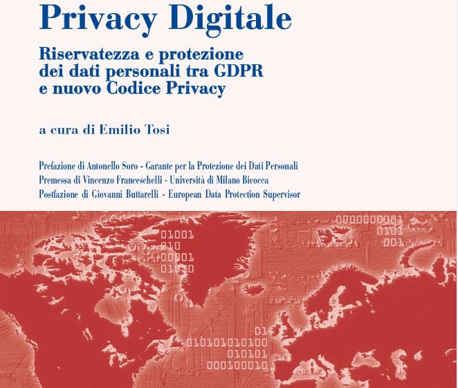 Save the date. 'Persona, riservatezza, protezione dei dati personali e GDPR nella societÃ  digitale', Firenze 21 ottobre 2019